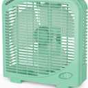 shinic 10" Tabletop Box Fan for Bedroom, 2 Speeds, Quiet Table Fan with Strong Airflow, Energy Efficient Small Box Fan, Portable Kitchen Exhaust Fan for Bedroom Bathroom Office Dorm Workshop, Green