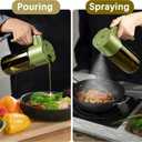 Glass 2 In 1 Olive Oil Dispenser Bottle for Kitchen Gadgets, Olive Oil Sprayer for Cooking 17oz/500ml (Light Blockage, Green)