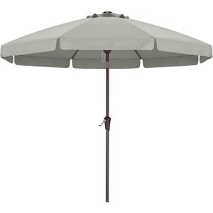 ABCCANOPY 9ft Scalloped Patio Umbrella, Outdoor Table Umbrella with Tilt and Crank, Fiberglass Ribs Deck Umbrella for Patio, Pool, Garden, Picnic (Light Gray)