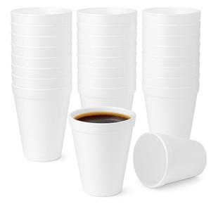 Concession Essentials Foam Cups, Disposable Hot and Cold Beverage Insulated to-Go Cups, 8 Oz, Made in USA, for Coffee Tea Water Soda, 40 Count