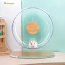 Niteangel Super-Silent Hamster Exercise Wheels: - Quiet Spinner Hamster Running Wheels with Adjustable Stand for Hamsters Gerbils Mice Or Other Small Animals (S, Transparent)