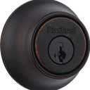 Kwikset 660 Deadbolt Deadbolt Lock, Venetian Bronze Round Exterior Keyed Front Entry Door, Pick Resistant SmartKey Rekey Security, Single Cylinder Dead Bolt