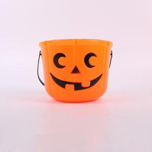 Halloween Pumpkin Bucket Large Halloween Candy Buckets Portable Jack-O-Lantern Buckets with Handles for Kids Halloween Party Favors Props Room Dcor (E)