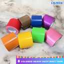 LYLTECH Rainbow Colored Duct Tape 8 Rolls,Colorful Duct Tape,Heavy Duty Rainbow Tape Colored Tape Variety Pack,Arts & Crafts and DIY,Waterproof,Tear by Hand,Great for Packaging, 1.5 in x 22 ft