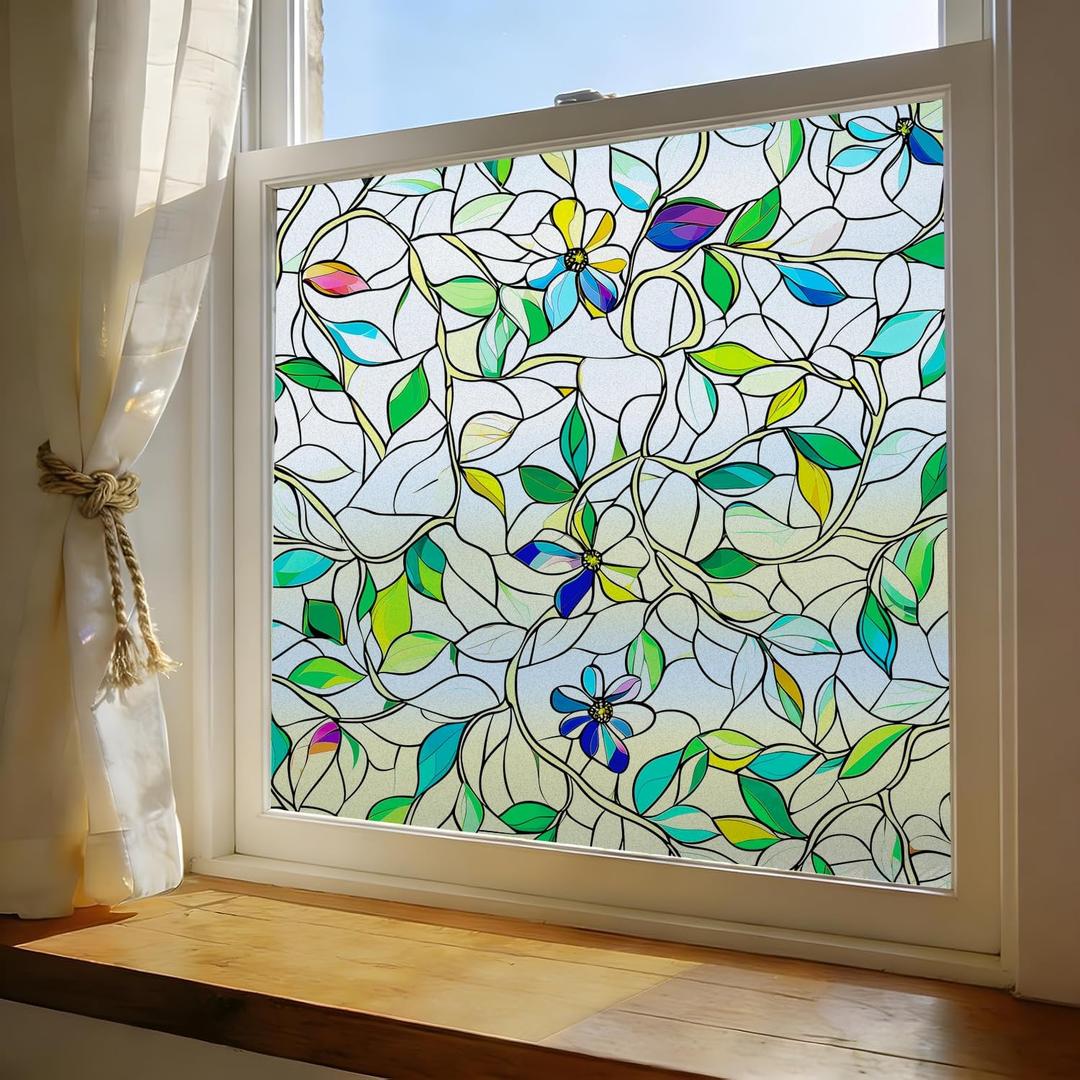 Window Film, Frosted Privacy, One Way Tint, UV Block, Heat Insulation, Anti-Glare, Static Cling, Renter Friendly for Home Bathroom Door
