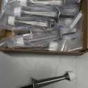 HOMOTEK 12 Pack Heavy Duty Solid Rigid Door Stop with Soft Rubber Tip, Zinc Die Cast Door Stopper Protect Wall & Door, Satin Nickel