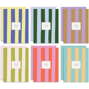 S&O Palm Beach Thank You Cards with Envelopes, Blank Greeting sheets for Handwritten Messages, Set of 24 stylish Notes and Covers, Assorted Thank You decor notes with Color full Envelopes Mix & Match