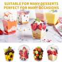 100Pack 5oz Dessert Cups with Lids and Spoons,Plastic Parfait Appetizer Cup,Disposable Plastic Cups, Great for Desserts, Appetizers, Puddings, Mousse