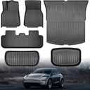 6PCS Floor Mat for Tesla New Model Y Juniper [Durable Premium TPE] Cargo Liners All Weather Waterproof Anti-Slip Trunk Mats for Tesla Model Y 2025-2026 5-Seater Accessories