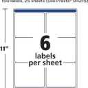 Avery Matte White Rectangle Labels, Sure Feed Technology, 3-1/3" x 4", 150 Matte White Printable Labels