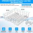 Upgraded W10311986 W10380384 Dishwasher Lower Rack 304 Stainless Steel Compatible with Whirlpool Dishwasher Racks Replacement Parts WDT750SAHZ0 WDTA50SAHZ0 Whirlpool Dishwasher Bottom Rack with Wheel, 20.5in x 20.5in x 5.9in W10311986 Whirlpool Rack