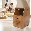 Cat Litter Box Enclosure,Enclosed Litter Boxes Cabinet,Top Entry Litter Box Enclosure,Tall Hiden Litter Furniture,Wood Cat Toilet with Filter and Stairs for Indoor Cats,Dog Proof (Brown) 21.65"L x 16.1"W x 28.7"H
