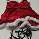 RSLOVE Sexy Christmas Lingerie For Women Santa Babydoll Chemise Red Costume with 4PCS Garters Belt (Large)