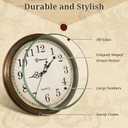 Geevon Vintage Brown Wall Clock Silent Non Ticking 18 in Quality Quartz Battery Operated Round Decorative Easy to Read for Kitchen,Office,Bedroom,Living Room Decor