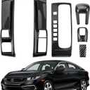 Center Console Gear Shift Panel Cover for Honda 10th Gen Civic 2016 2017 2018 2019 2020 2021 Accessories Interior Decorations Carbon Fiber Style Accessories(Not for Manual Transmission)