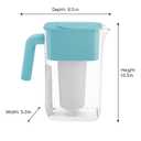 Culligan with ZeroWater Technology 10-Cup Water Filter Pitcher Includes 5-Stage Advanced Water Filter, IAPMO Certified to Reduce Lead, Total PFAS, Mercury, Fluoride, and Chlorine - Aqua