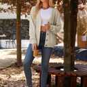 Womens V Neck Cardigan Sweaters Trendy Long Sleeve Button Up Business Casual Fall Sweater Tops 2026 (Beige, M)