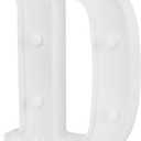 Restaurantware Illumify 6.3 x 1.2 x 8.7 Inch Light Up Letter 1 Durable Marquee LED Light - Letter D Touchproof White Plastic Party Light Keyhole Slot For Parties Weddings Or Special Events