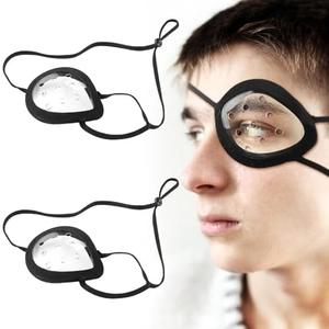 Geiserailie 2 Pack Eye Shield 9-Hole Eye Shield with Adjustable Strap Eye Shield After Cataract Surgery Transparent Ventilated Eye Protections for Eye Surgery Covering Eye Protection