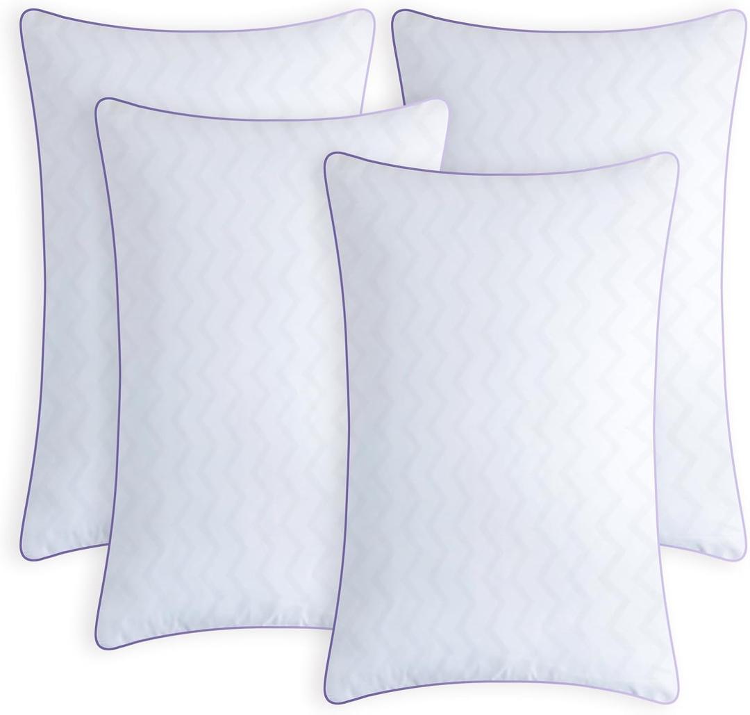 MOLCLCUY Bed Pillows King Size Set of 4,Hotel Collection Pillow for Side and Back Sleepers,Super Soft Down Alternative Microfiber Filled