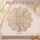 4 Pcs 12.6 Inch Paper Rope Round Woven Flower Placemats, Natural Hand Woven Boho Farmhouse Rattan Table Mats, Wicker Braided Placemats, for Dining Table Decor, Wedding Party, Home & Kitchen