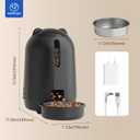 PAPIFEED Automatic Cat Feeder with App Control, 2.4G WiFi Auto Cat Food Dispenser, 3L Cat Feeder Automatic with Dual Power Supply, Easy-Clean Design for Cats & Small Dogs (Black)