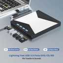 External Blu Ray Drives, 4K Portable Blu Ray Burner USB 3.0 Type-C UHD BD Player with SD/TF Port, CD/DVD Burner R/W 3D Blu Ray Drive, External 4k Blu Ray Drive Compatible with Windows Mac OS Laptop