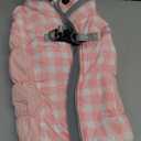 FUAMEY Dog Coat for Large Dogs,Waterproof Dog Winter Jacket with Harness Built in Puppy Cold Weather Coats Reflective Pet Vest with Zipper Warm Fleece Dogs Snowsuit Windproof Pink Plaid L (chest:24in)