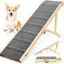 2026 Upgraded Dog Ramp for Bed, 64" Long Foldable Pet Ramp for Small Large Dogs, Dog Ramps for High Beds, High Traction with Platform 6 Adjustable Heights 24" to 30" Up to 220LBS, Gray