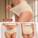Kalapa Seamless Womens Underwear High Waisted No Show Briefs Silky Stretch Breathable Full Coverage Ladies Panties Multi Pack (US, Alpha, Medium, Regular, Regular, Nude (6 Pack))