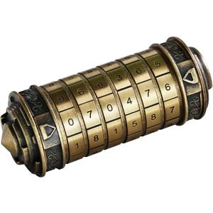 Da Vinci Code Numeric Cryptex Money Puzzle Box for Cash Gift, Jewelry Box with Hidden Compartment, Unique Puzzle Gift for Adults Brain Teaser Valentines Day Wedding & Anniversary Present (Bronze)