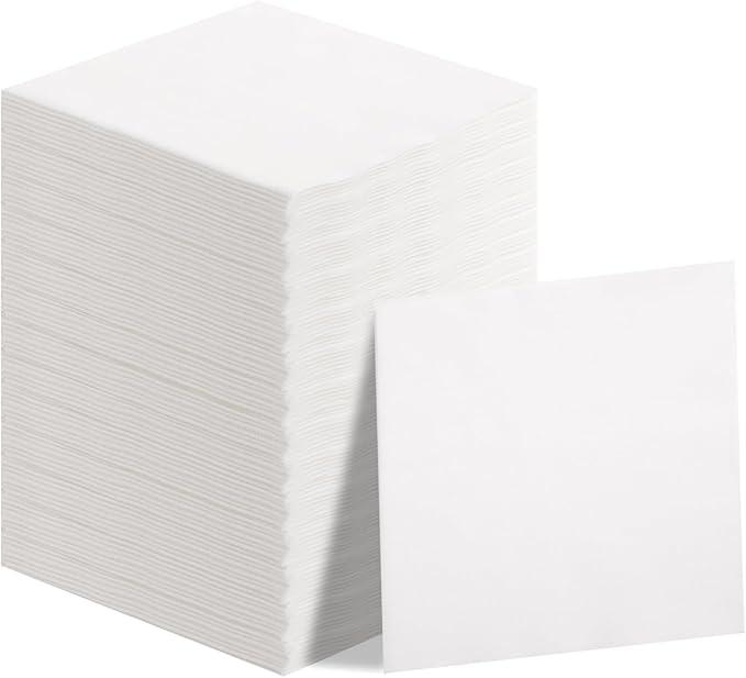 DaYammi 100 PCS White Napkins Disposable Hand Towels for Bathroom, 13" x 13" Soft and Absorbent Linen Feel Cocktail Napkins, Napkins Everyday, Elegant Decorative Paper Guest Towels for Bathroom Party