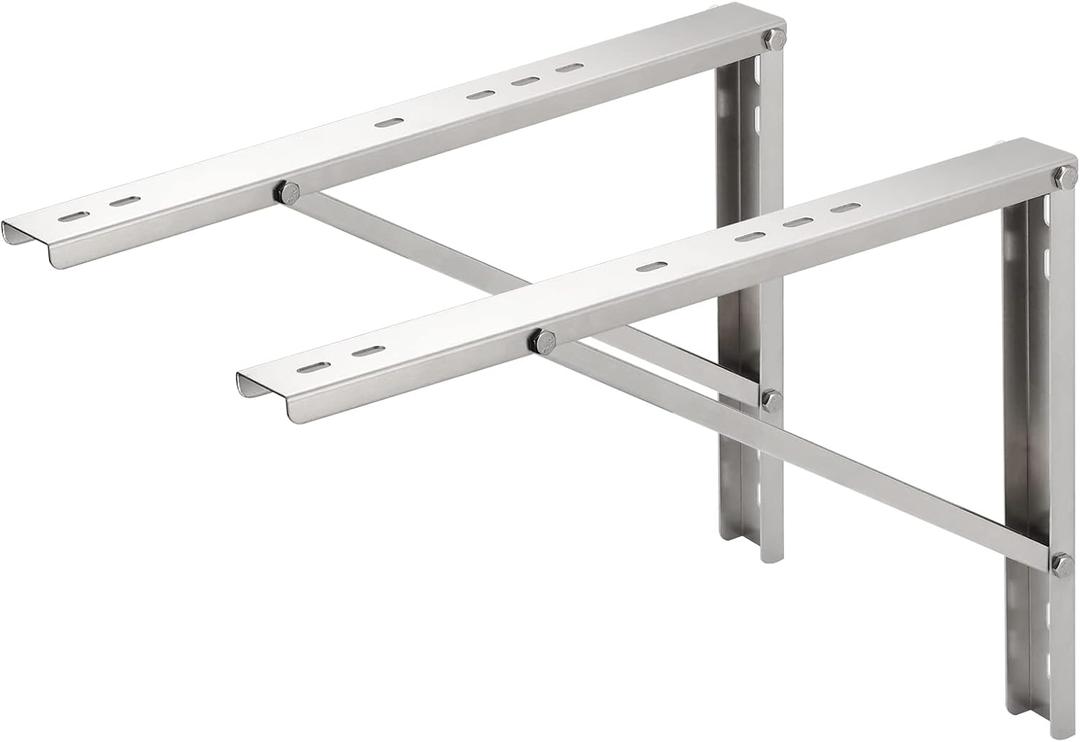 TURBRO Wall Mount Stand for Mini Split Ductless Air Conditioner Heat Pump System, Sturdy Aluminum Alloy Bracket, Support Condenser up to 440 lbs (7,000-24,000 BTU), 1 Pair