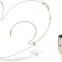 Headset Microphone Double Over Ear Earset Over Ear Headworn Mic Compatible with Audio-Technica Wireless System Bodypack Transmitter with 1.2m Cable Windscreen Hirose 4 Pin Plug