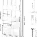 Weysat Acrylic Brochure Holder Wall Mount, Clear Plastic Pamphlet Holder Magazine Display Trifold Flyer Rack Hanging Literature Storage Organizer(2 Magazine Pockets, 8 Pamphlet Pockets)