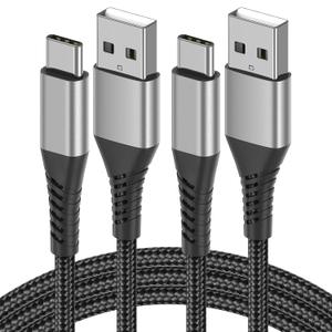 USB A to USB C Cable 3FT for iPhone 15 16 17 Pro Max, 2 Pack Braided Type C Charger Fast Charging Cable Cord for iPad Air Pro, Samsung Galaxy S24/S23/S22,Google Pixel, USB to USBC Cable 3FT