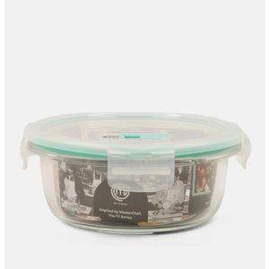 Round Glass Dish With Lid, Turquoise