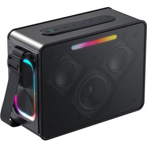 100W Peak Bluetooth Speaker, Loud Wireless Portable Speaker IPX6 Waterproof Outdoor Speaker with LED Lights Powerful Stereo Sound & Deep Bass 36H Playtime, EQ Boombox for Party Camping