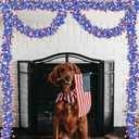 50FT Red White and Blue Garland,4th of July Patriotic Garland for Indoor Outdoor Party Celebration Holiday Independence Day Memorial Day 4th of July Red White and Blue Decorations