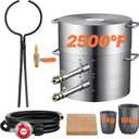 VEVOR 16KG Propane Melting Furnace Kit, Gas Metal Smelting Kit, Dual Burner Foundry Home Kiln with Crucibles and Tongs, Forge Casting Tool for Gold Silver Copper Aluminum Metal Recycle