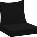 downluxe 22x22 Outdoor Chair Cushions, Waterproof Fade Resistant Patio Furniture Cushions with Handle & Removable Cover, Deep Seat Outdoor Cushions for Sofa, Couch and Patio Chairs, Black