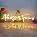 Always And Forever Neon Sign Dimmable with USB Powered, LED Light Sign for Wall Decor, Always & Forever Neon Led Sign for Lovers Proposal Wedding, 22.5"x6", Warm White, 23.25 inches x 7.88 inches