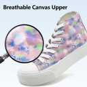 Womens Platform Canvas Sneakers Mens High Top Classic Canvas Shoes Unisex Casual Tennis Comfortable Fashion Sneakers Lace-Up (7.5 Women/6 Men, Pinkrainbow)