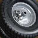AR-PRO (2-Pack) 16x6.50-8 Tire and Wheel Flat Free, Solid Lawn Mower Tire with Rim, with 3"-5" Centered Hub and 3/4" Bushings, 16x6.5-8 Tractor Turf Tire Fit for Riding Mower and Graden Tractor (Silver)
