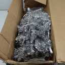 6FT Pre-lit Artificial Silver Tinsel Xmas Tree with 790 Branch Tips 300 LED Lights