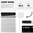 Gardtech Automatic Chicken Door - Solar Powered Coop Door with LCD Display, Timer & Light Sensor & Remote Control (white)