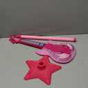 Guitar and Microphone Play Set for Girls,Karaoke Machine with Music&Light,Microphone Toys with Stand,Adjustable Height Guitar Toys for Kids,Toddlers,Child(Red)