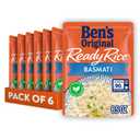 BEN'S ORIGINAL Ready Rice Basmati Rice, Easy Side Dish, 8.5 oz Pouch (Pack of 6), Best if Used 12/25 MAI
