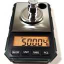 Precision Milligram Digital Scale 50g x 0.001g with 50g Calibration Weight, Reloading Scale, Jewelry, Medicine Powder, Batteries Included, Black / Green