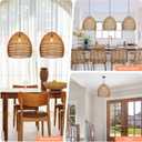 Arturesthome 1-Light Rustic Rattan Chandelier for Dining Room 15.7"